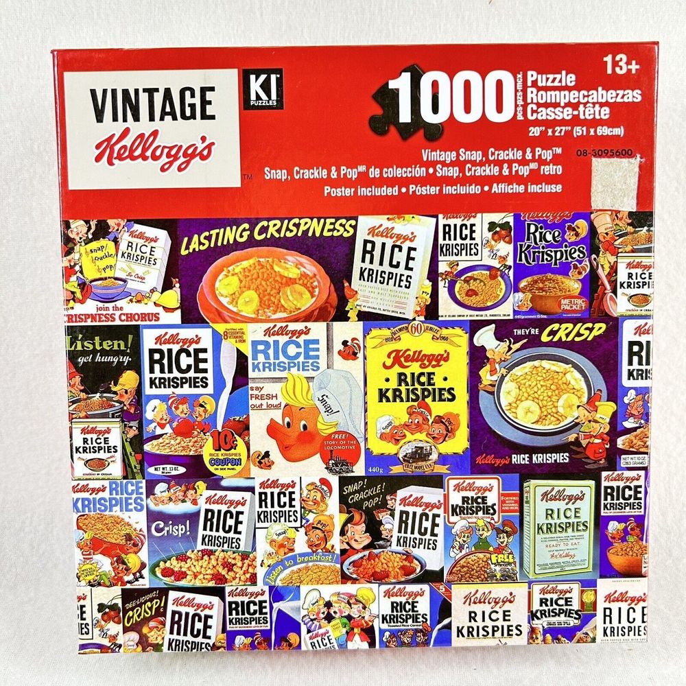 Vintage Kelloggs Happy Hostess Collage 1000 Piece Puzzle w Poster